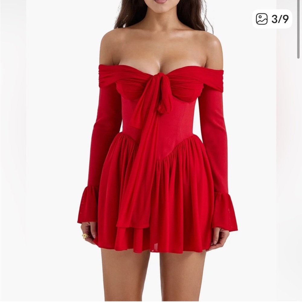 House of CB Strapless Red Dress